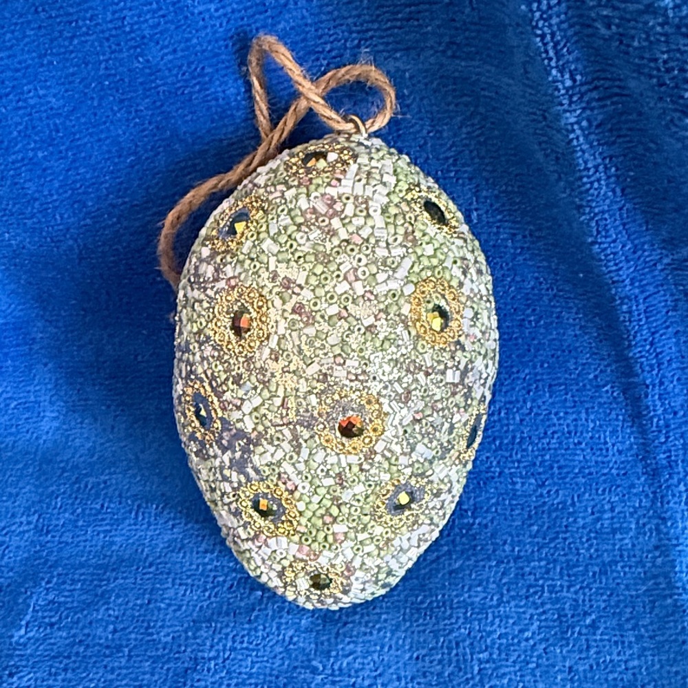 Decorative Beaded Egg Ornament